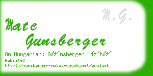mate gunsberger business card